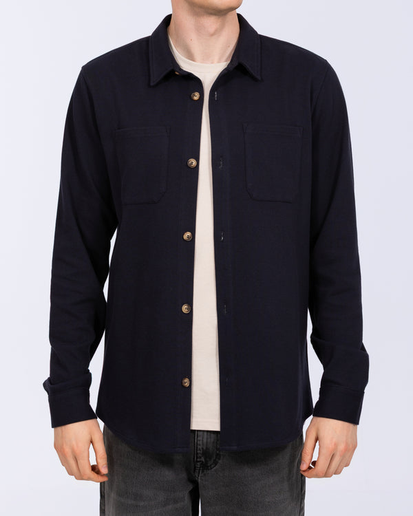 2t Enzo Tall Jersey Shacket (navy)