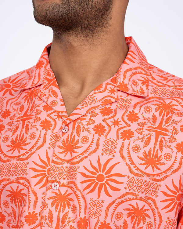 2t Ziggy Tall Revere Collar Shirt (pink pattern)