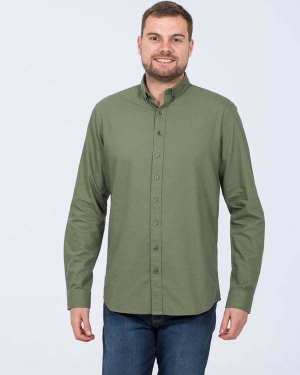 2t Logan Slim Fit Tall Oxford Shirt (olive)