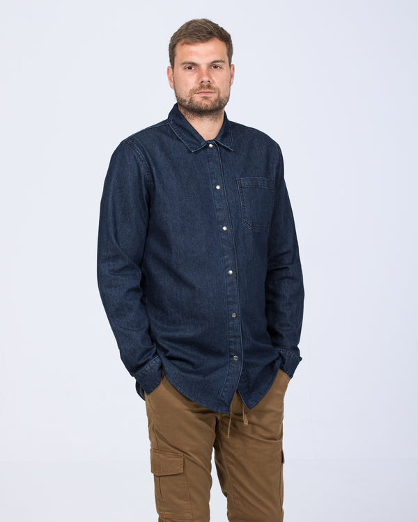 2t Zak Extra Tall Denim Shirt (navy)