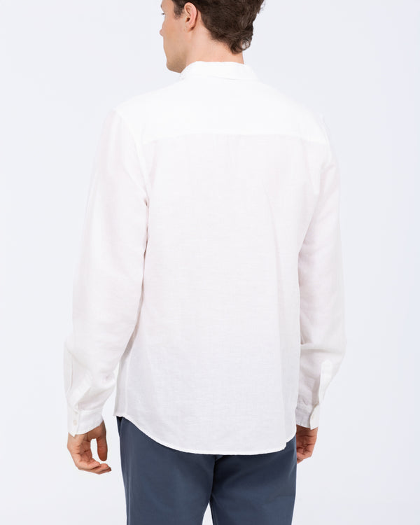 2t Tall Long Sleeve Linen Blend Shirt (white)