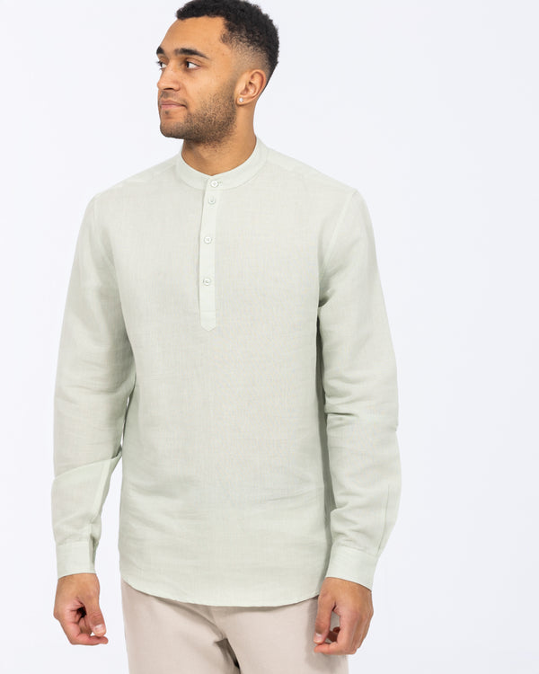 2t Cruz Tall Half Placket Linen Shirt (sage)