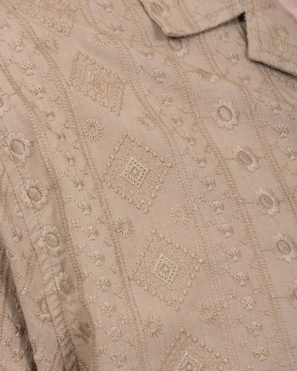 2t Daryn Tall Embroidered Jacquard Shirt (khaki)