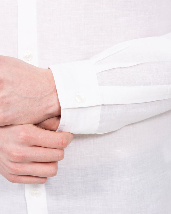 2t Tall Long Sleeve Linen Blend Shirt (white)