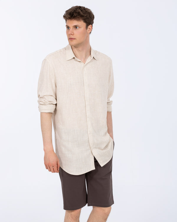 2t Tall Long Sleeve Linen Blend Shirt (natural)