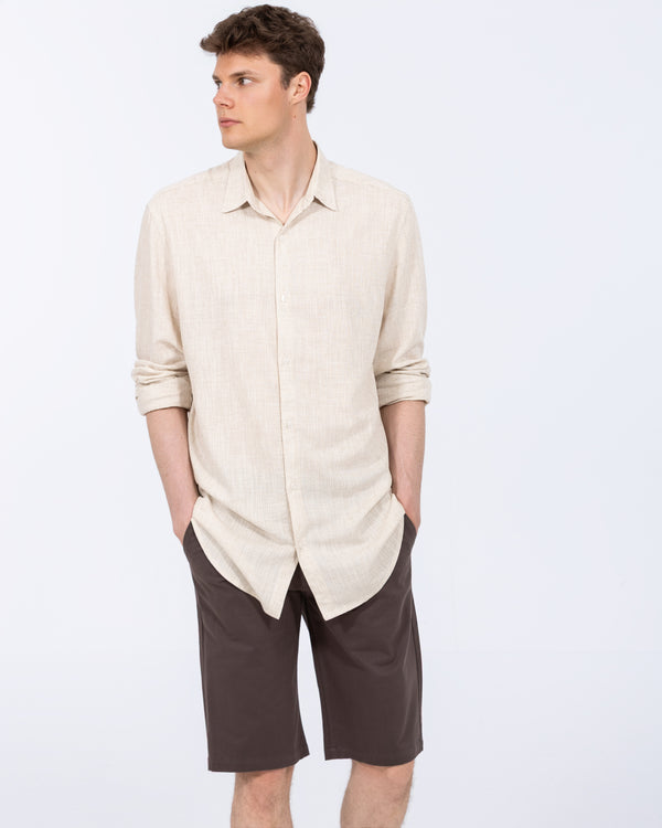 2t Tall Long Sleeve Linen Blend Shirt (natural)