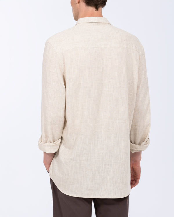 2t Tall Long Sleeve Linen Blend Shirt (natural)