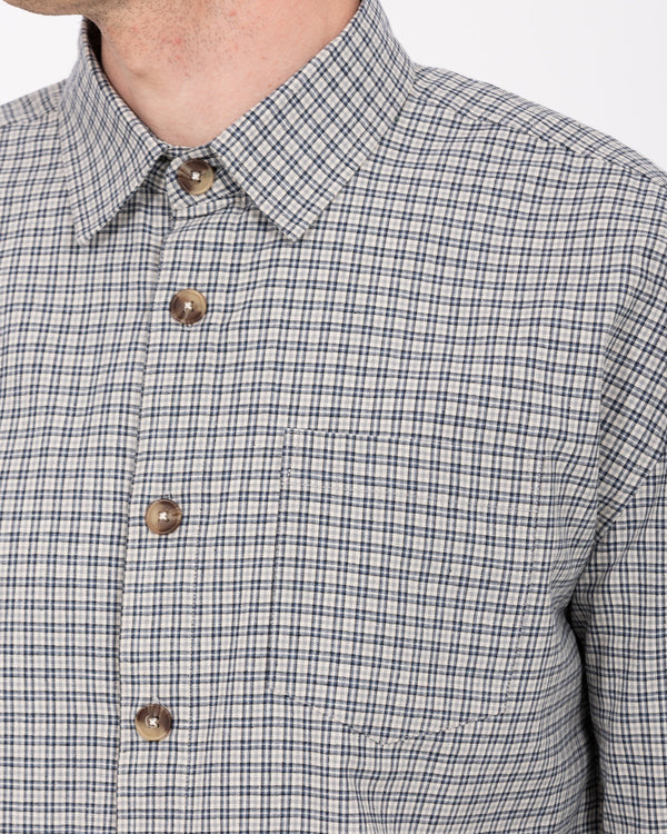 2t Tall Murray Boxy Long Sleeve Shirt (grey/navy check)