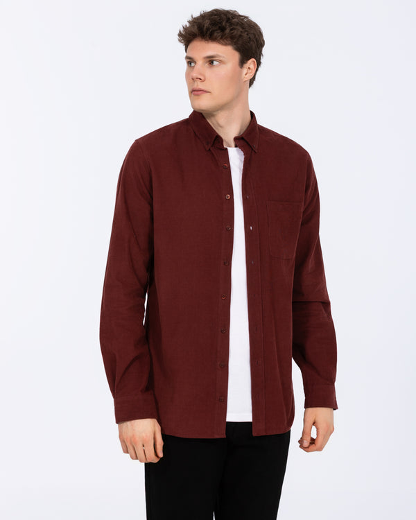 2t Nash Tall Slim Fit Cord Oxford Shirt (rust)