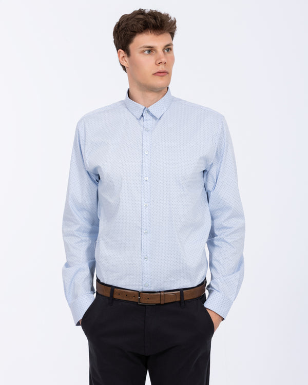 2t Regular Fit Extra Tall Formal Shirt (blue patterned)