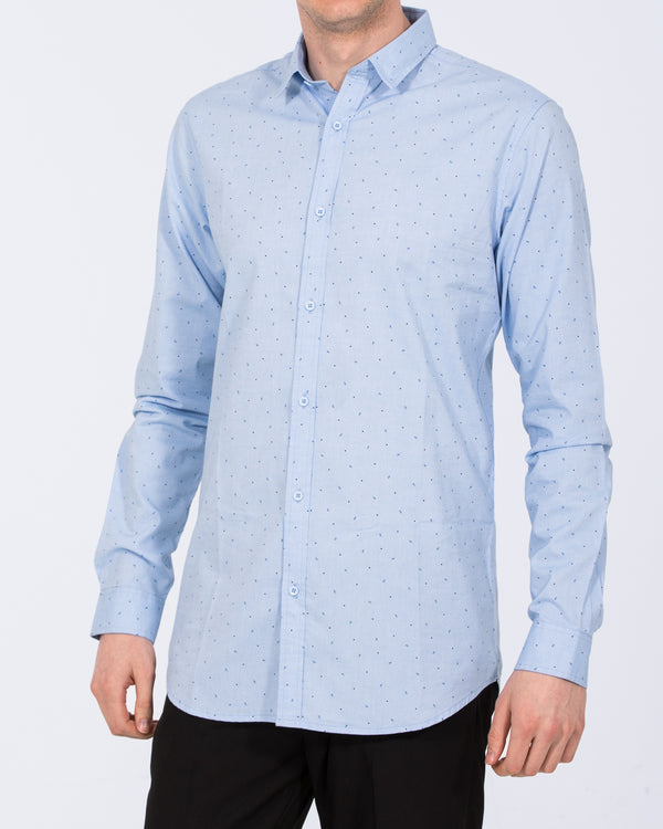2t Slim Fit Extra Tall Formal Shirt (blue pattern)