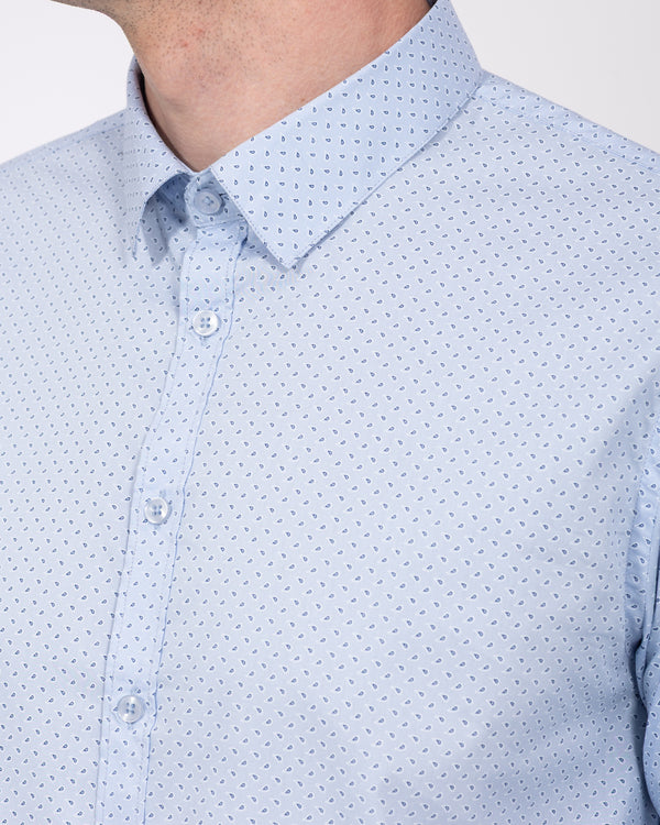 2t Slim Fit Extra Tall Formal Shirt (blue patterned)
