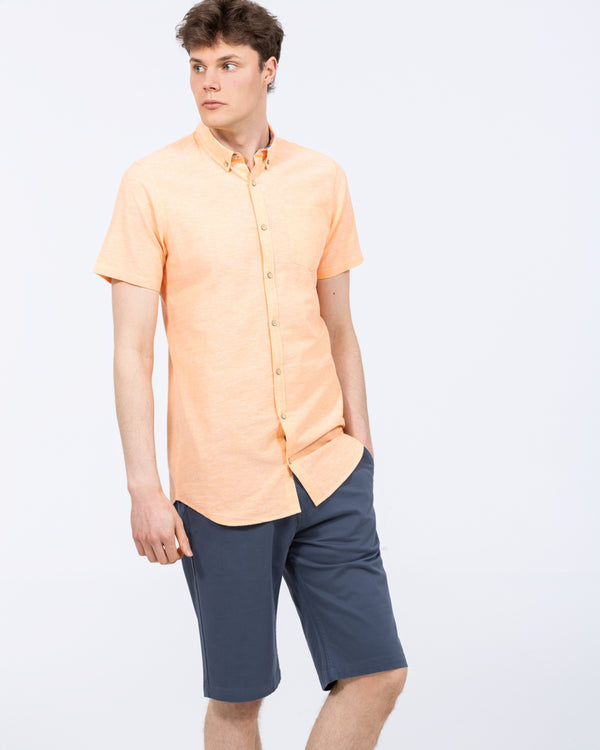 2t Tall Short Sleeve Linen Blend Shirt (peach)