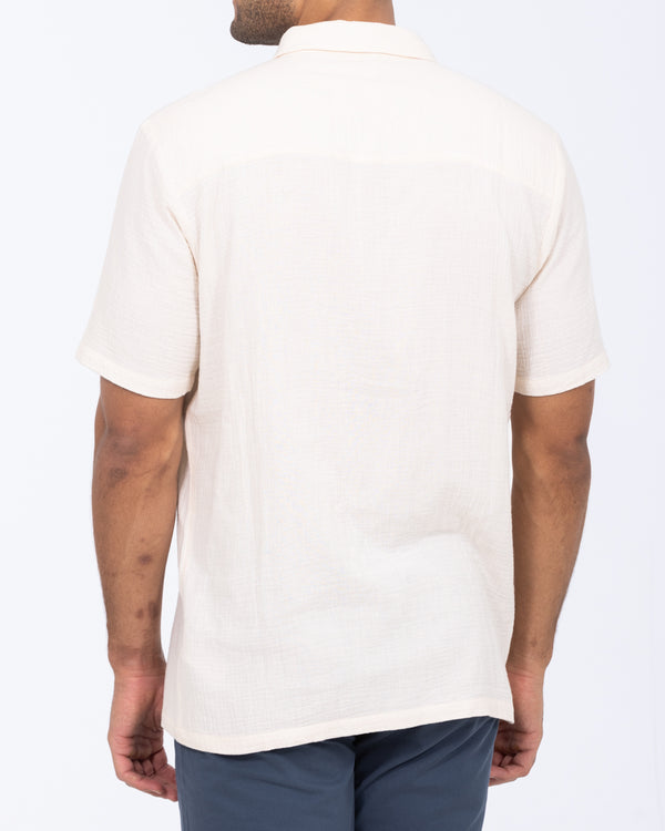 2t Grayson Tall Short Sleeve Embroirdered Shirt (ecru)