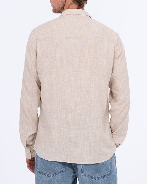 2t Tall Long Sleeve Linen Blend Shirt (natural)