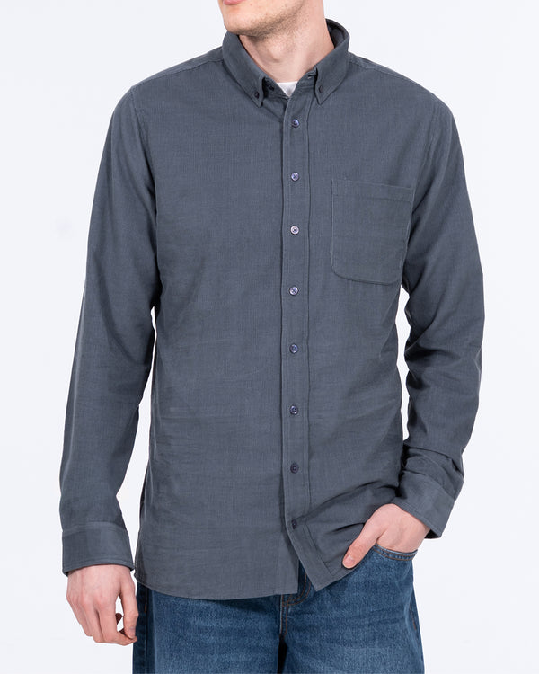2t Nash Tall Slim Fit Cord Oxford Shirt (blue)