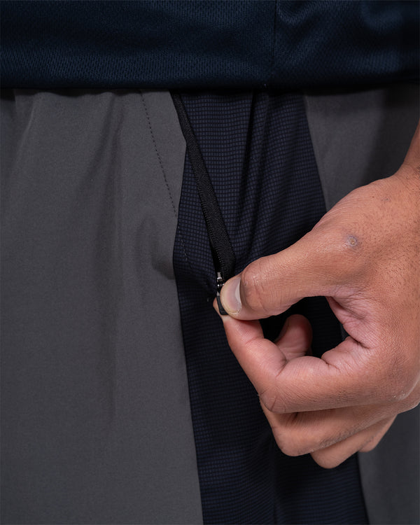 Parell Forge Contrast Panel Tall Shorts (charcoal)