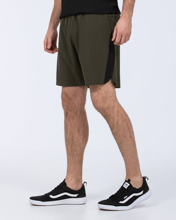 2t Tall Colour Block Training Shorts (khaki)