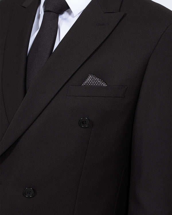 Skopes Double Breasted Slim Fit Tall Suit (black)