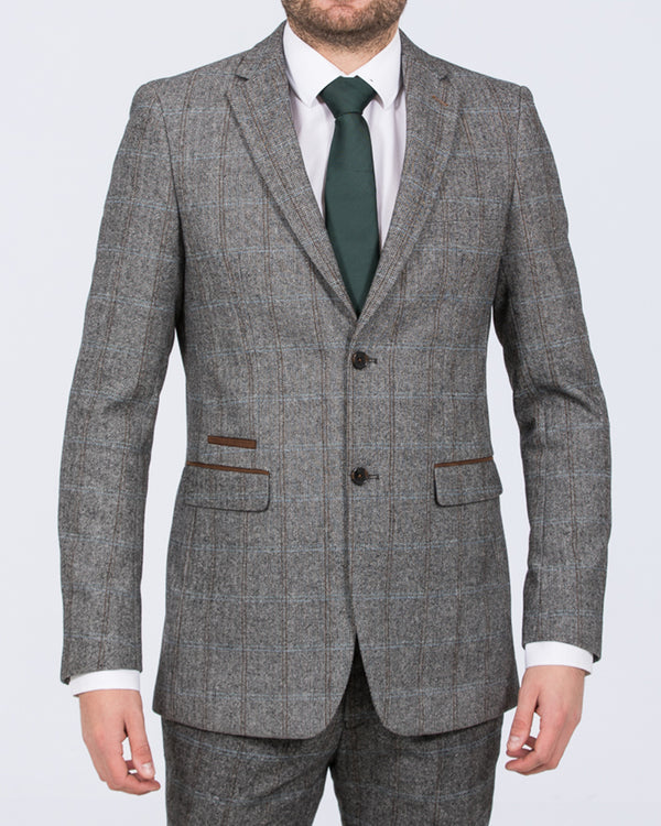 Skopes Rowan Slim Fit Tall Suit Jacket (grey herringbone)