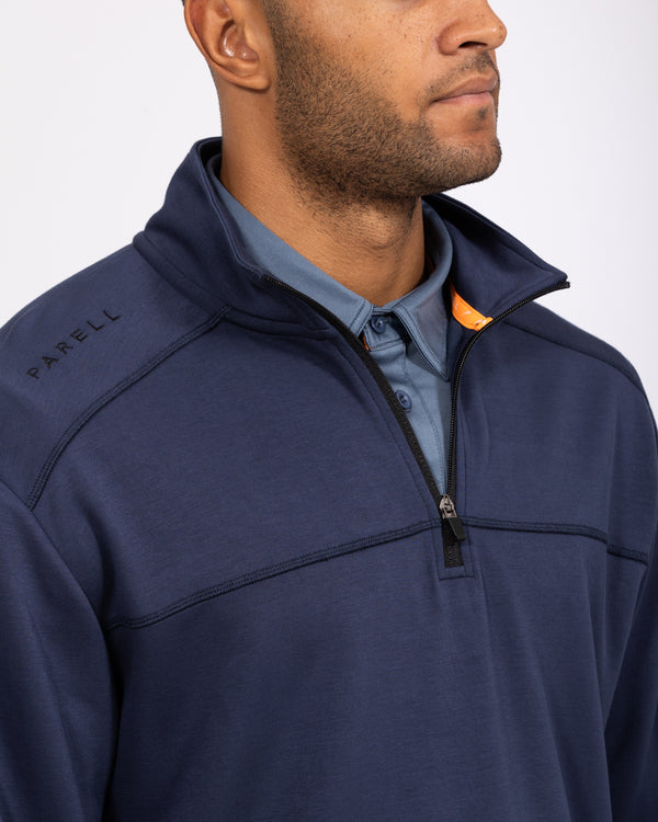 Parell Active Tall Golf Quarter Zip Sweatshirt (mid blue)