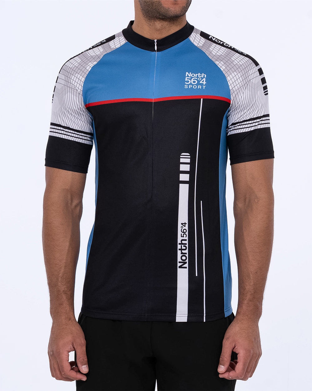 Maillot Cycliste Voler Raglan - Small - Noir Avec Rouge Et Blanc - Unisexe