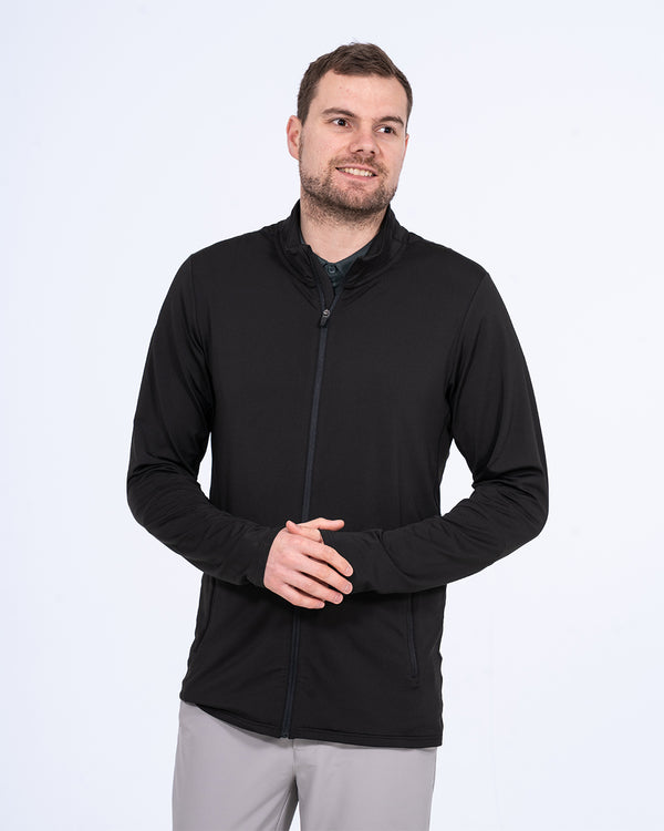 Parell Active Tall Zip Through Golf Training Top (black)