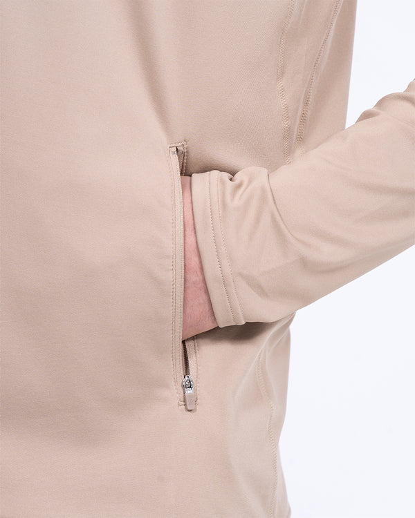 Parell Active Tall Zip Through Golf Training Top (taupe)
