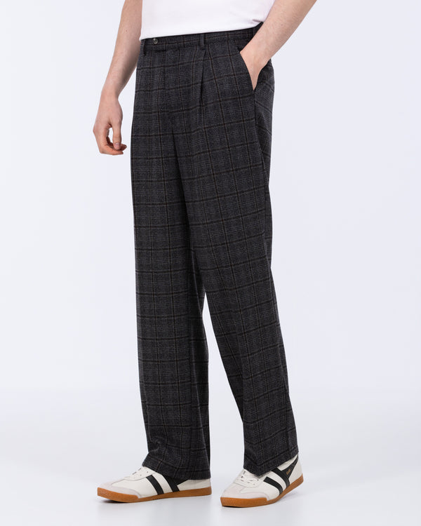 2t Sinclair Tall Wide Leg Pleated Trouser (grey check)