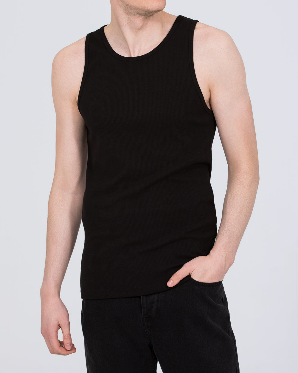 2t Tall Mens Ribbed Vest (black) | Tall Mens Clothing | 2tall.com