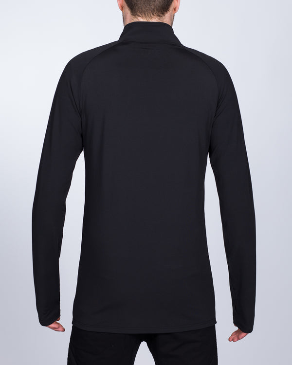 2t Long Sleeve Quarter-Zip Mens Extra Long Baselayer (black