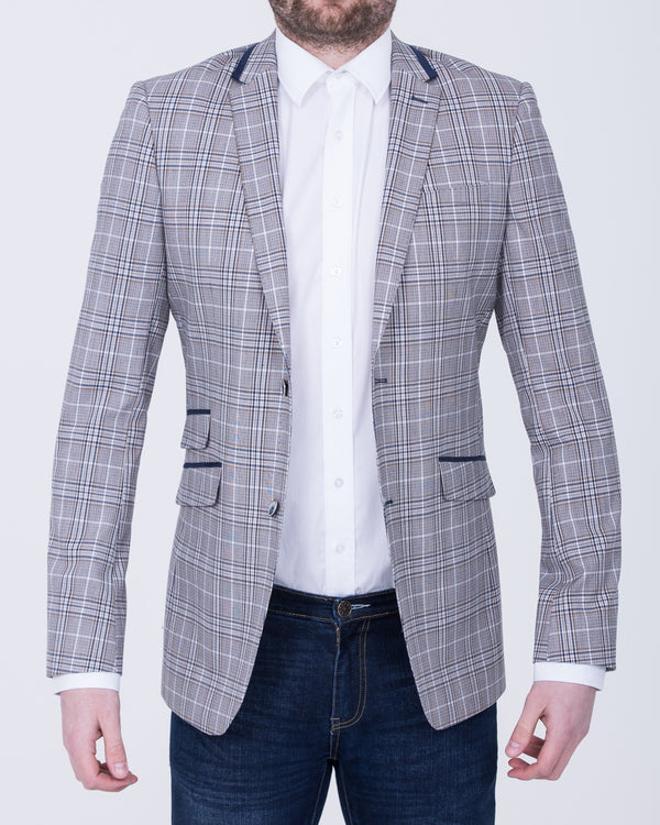 Skopes Whittington Tall Checked Blazer (stone/navy)