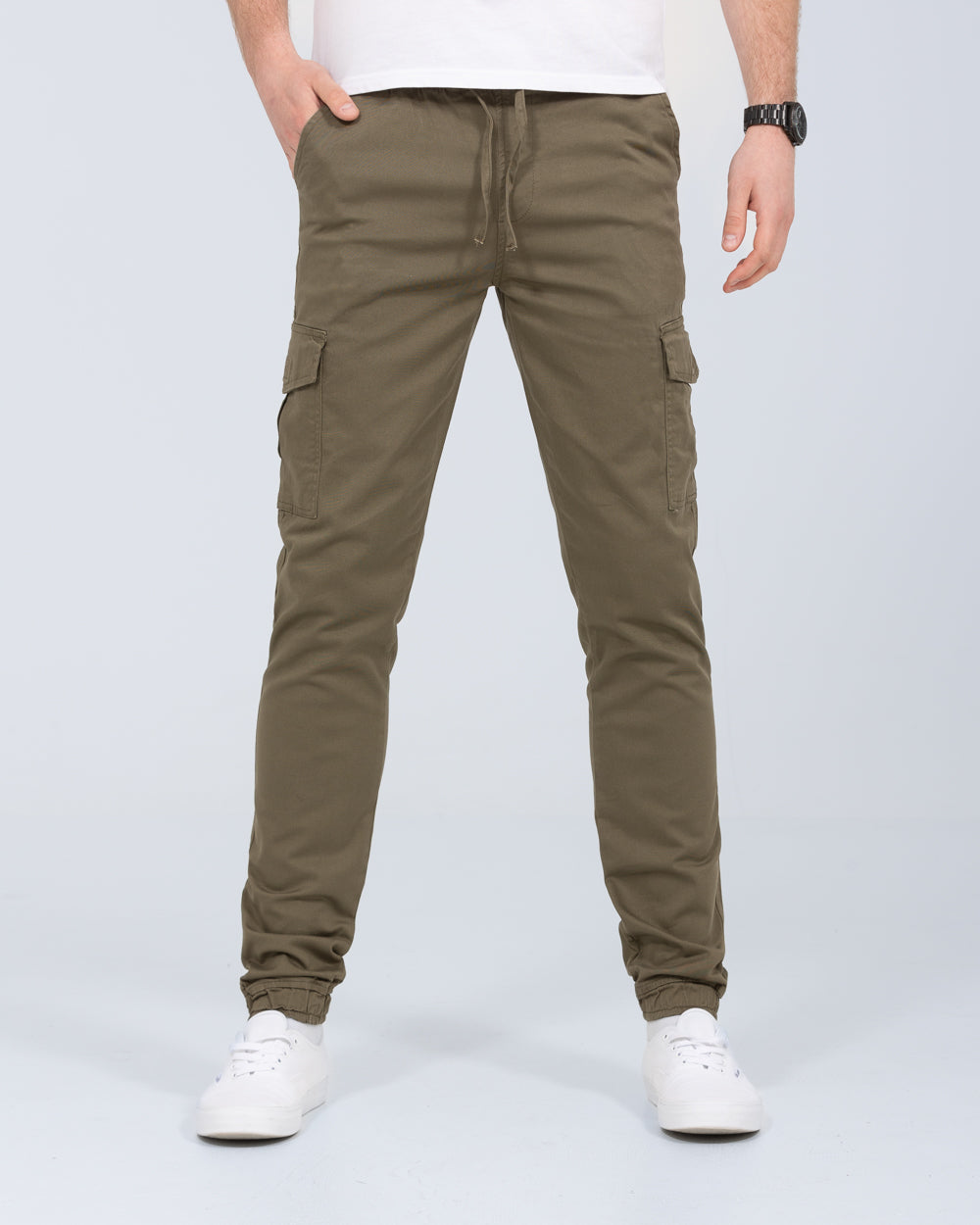 2t Dean Slim Fit Tall Mens Extra Long Stretch Cuffed Cargos