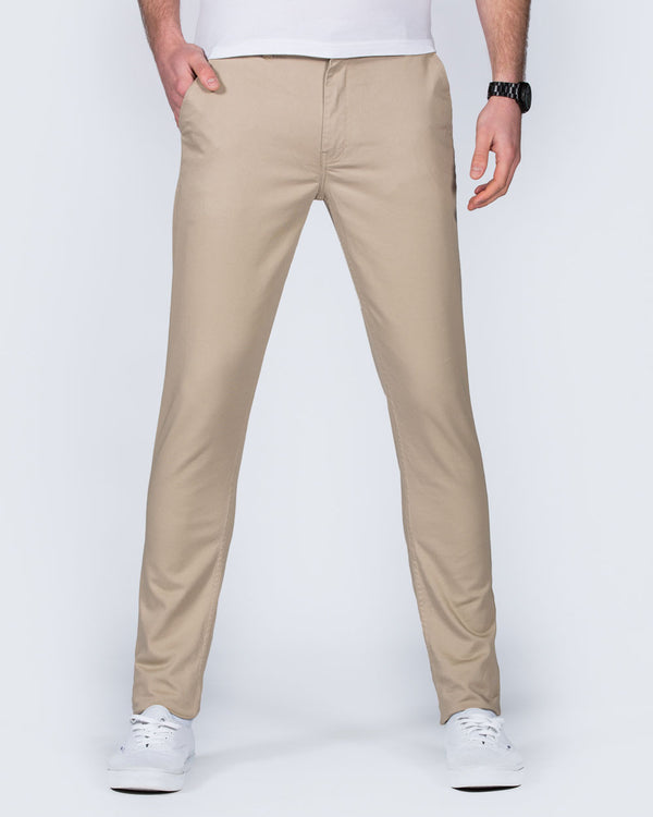2t Slim Fit Tall Mens Extra Long 36 38 40 Inside leg Chinos beige