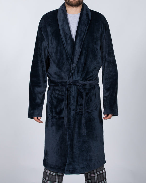 2t Extra Long Tall Fleece Dressing Gown Housecoat (plain navy) | Tall Mens Clothing | 2tall.com 2t Extra Long Tall Fleece Dressing Gown Housecoat (plain navy) | Tall Mens Clothing | 2tall.com