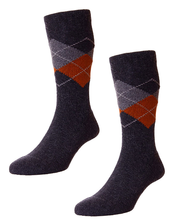 HJ Hall Eden Argyle Merino Wool Socks 2 Pack