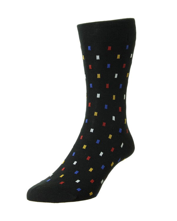 HJ Hall Egyptian Cotton Dashes Socks 2 Pack