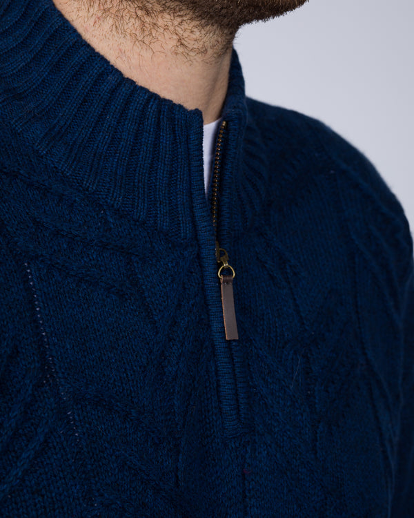 2t Tall Merino Quarter Zip Jumper (indigo)