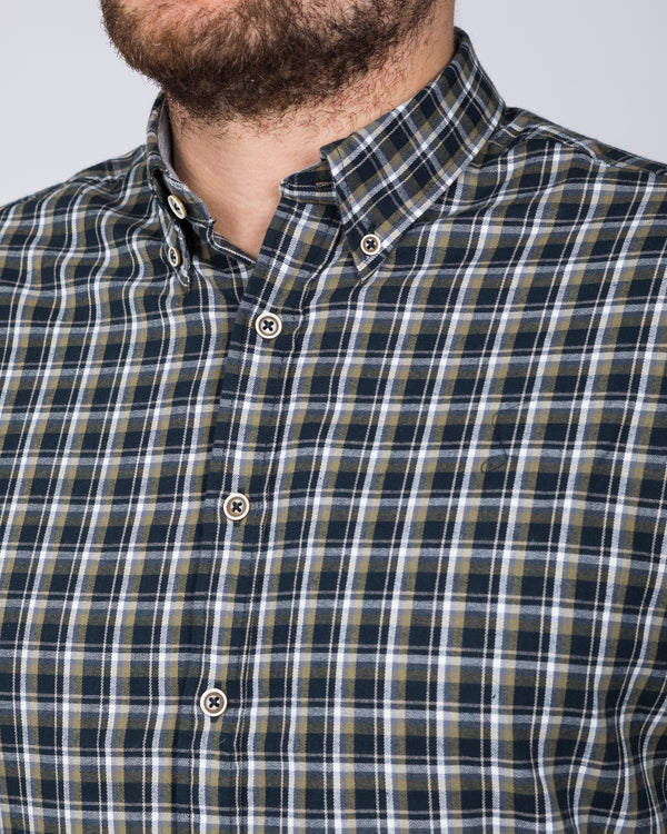 2t Slim Fit Long Sleeve Tall Shirt (navy/olive check)