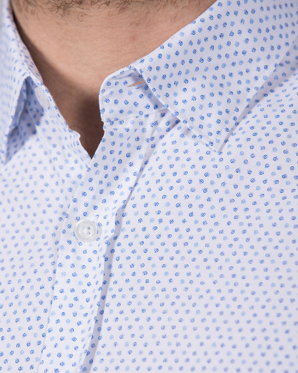 2t Luca Slim Fit Tall Shirt (white pattern)