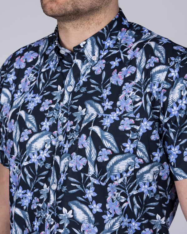 2t Short Sleeve Tall Floral Shirt (navy/lilac)