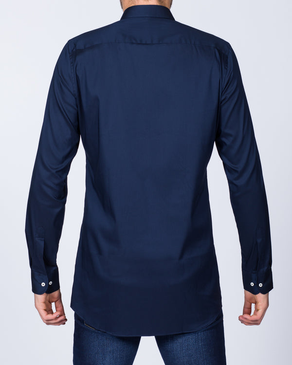 Eterna Slim Fit Stretch Tall Shirt (navy)