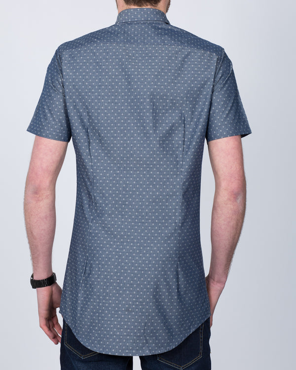 2t Short Sleeve Tall Shirt (denim dot)