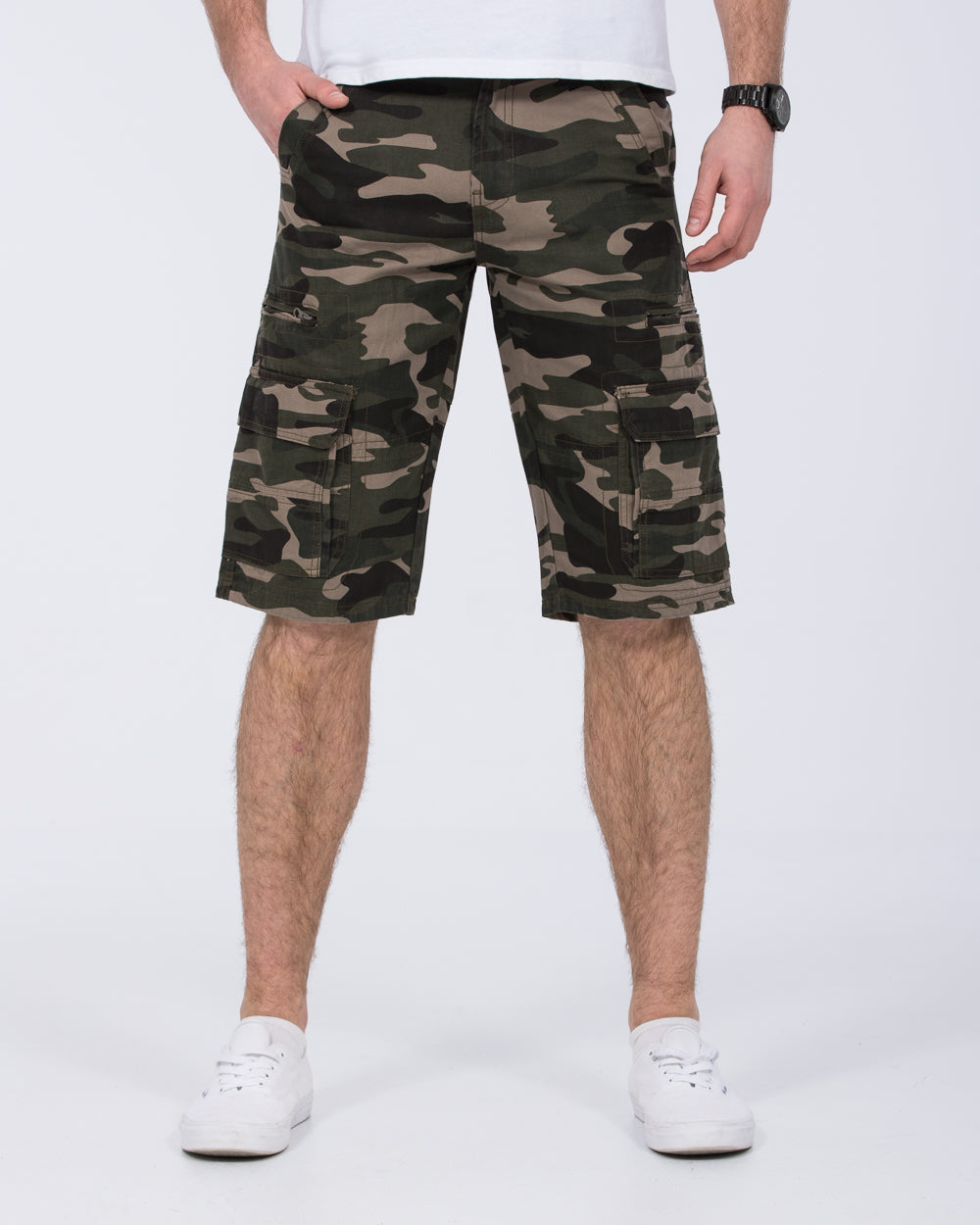 2t Tall Mens Extra Long Cargo Camo Shorts (charcoal) 13 15