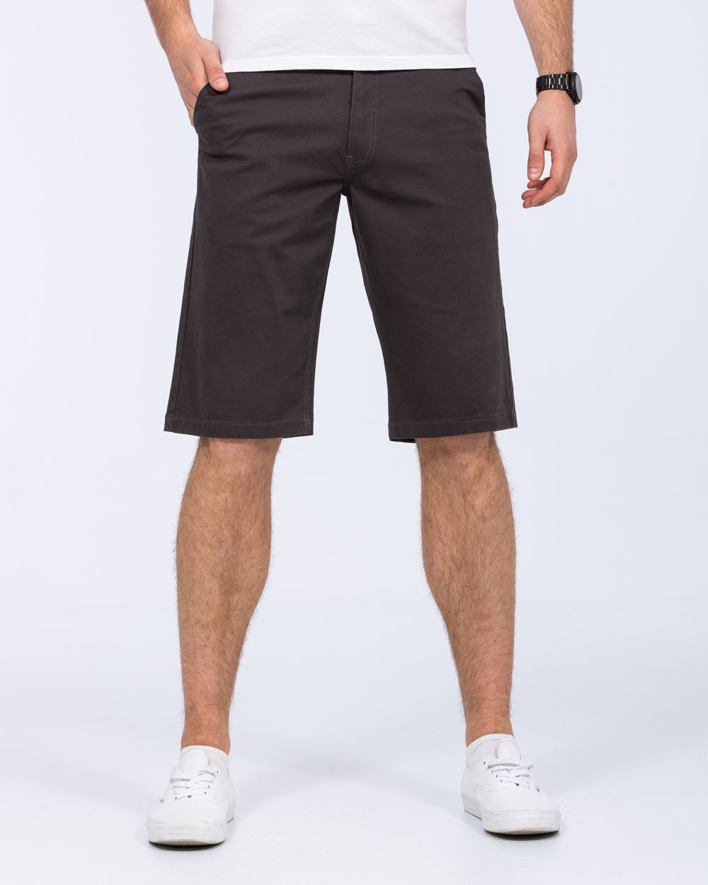 2t Grant Regular Fit Tall Mens Extra Long Chino Shorts (slate) 13 / 15 ...