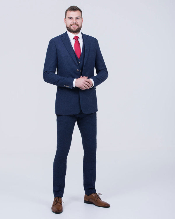 Skopes Jude Slim Fit Tall Suit (navy herringbone) Tall Mens