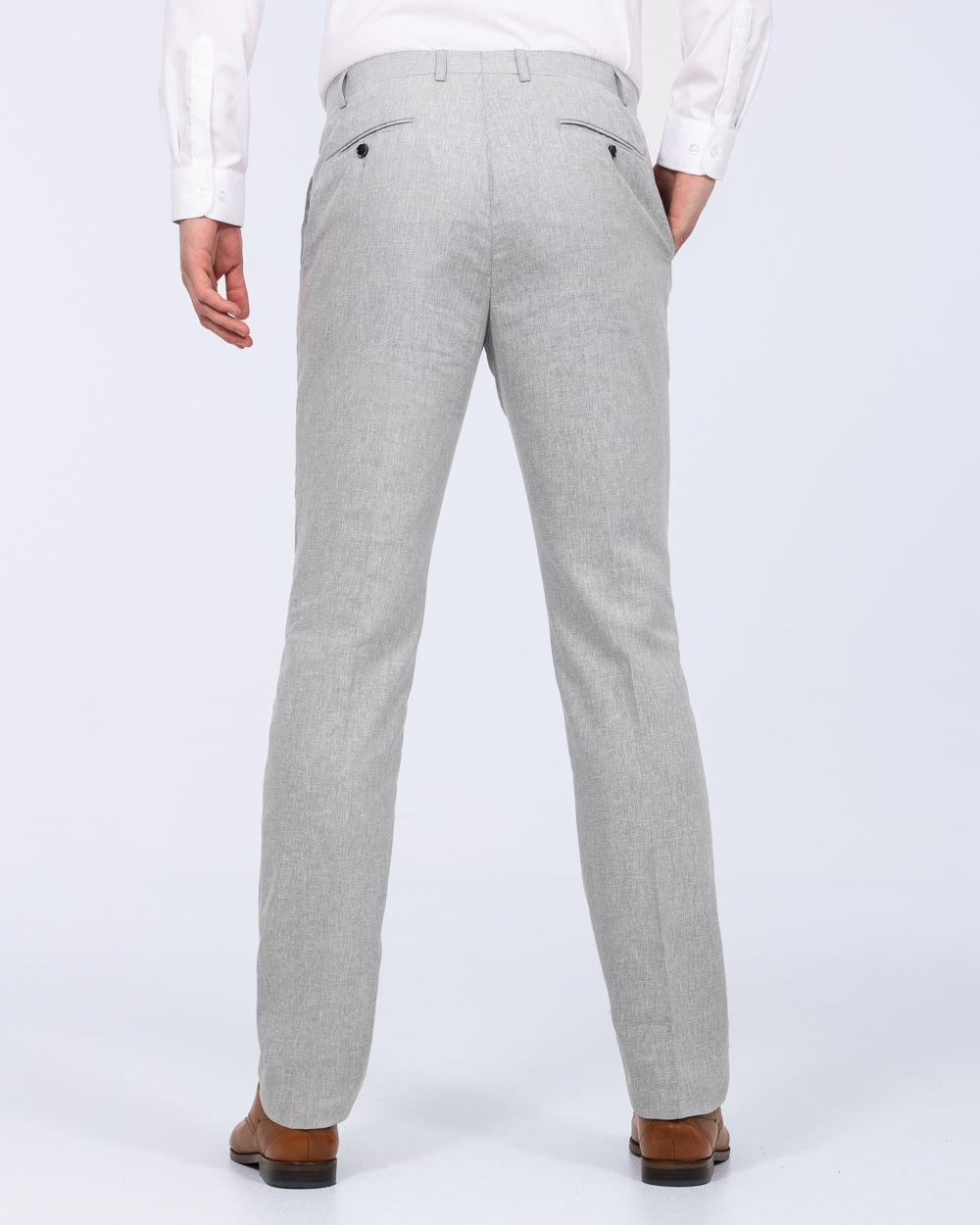 Skopes Tuscany Slim Fit Linen Blend Trousers (silver)