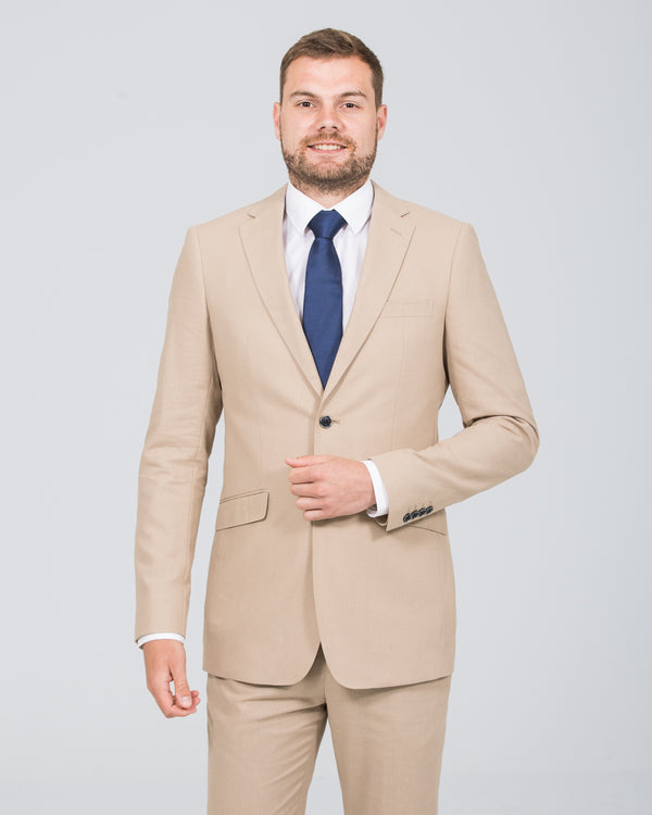 Skopes Tuscany Slim Fit Tall Linen Blend Suit (stone) Tall Mens