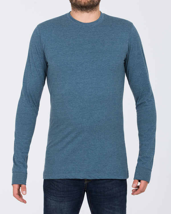 2t Extra Long Tall Mens Long Longer Sleeve T-Shirt (denim) Tall