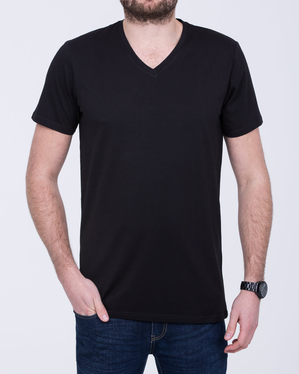 Girav New York Extra Tall Mens V Neck black Twin Pack Tall Mens Clothing 2tall